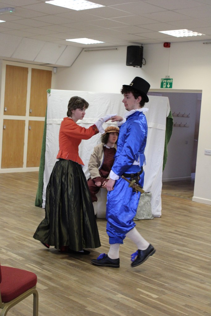 A man and a woman dancing